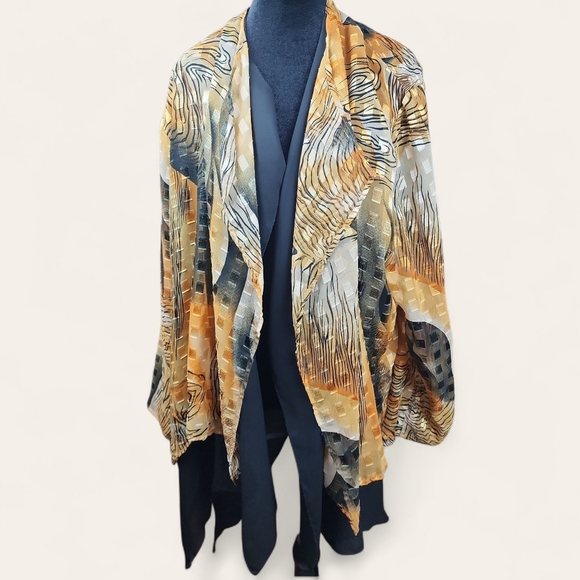 Jackets & Blazers - 3K FASHION | Vintage Multicolor Abstract Animal Print Artsy Kimono Cardigan | L